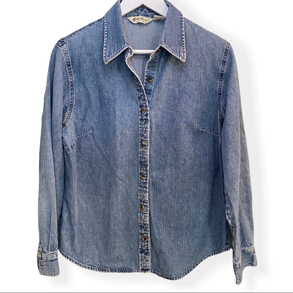 EDDIE BAUER®️ Fitted Denim Shirt | EUC